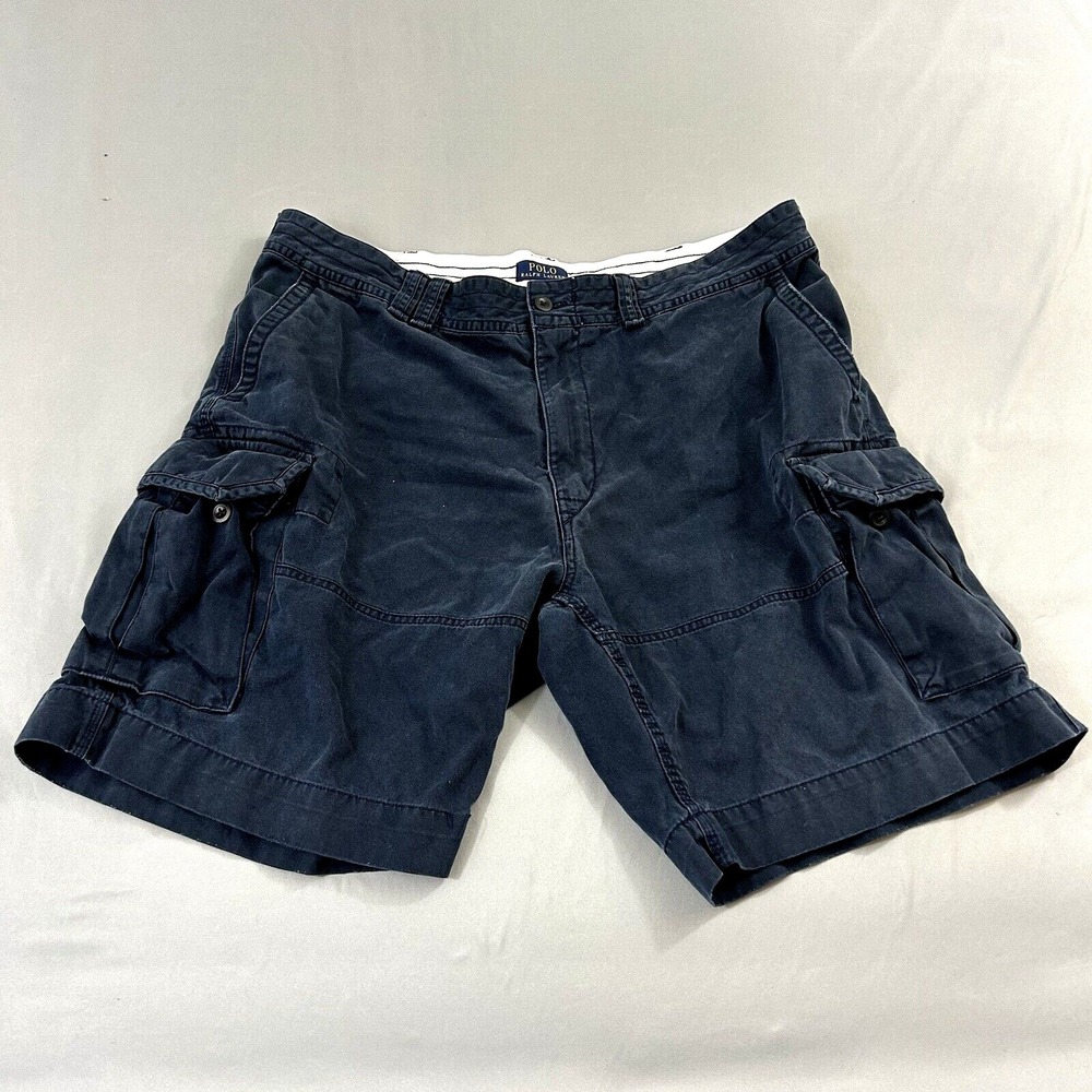 POLO RALPH LAUREN Shorts Mens 42 Cargo Classic‎ Fit 10" Utility Canvas Blue